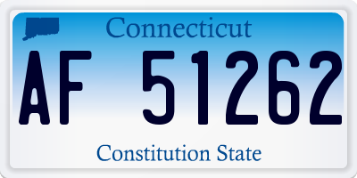 CT license plate AF51262