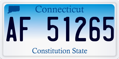 CT license plate AF51265