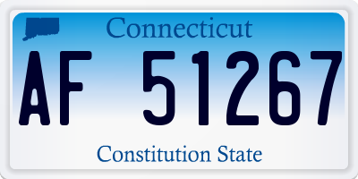 CT license plate AF51267