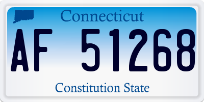 CT license plate AF51268