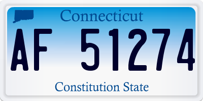 CT license plate AF51274