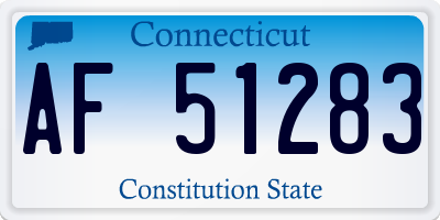 CT license plate AF51283