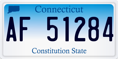 CT license plate AF51284