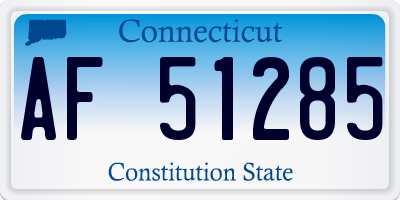 CT license plate AF51285