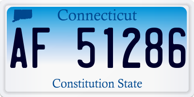 CT license plate AF51286