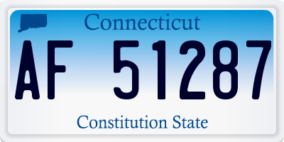 CT license plate AF51287