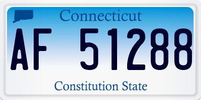 CT license plate AF51288
