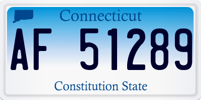 CT license plate AF51289