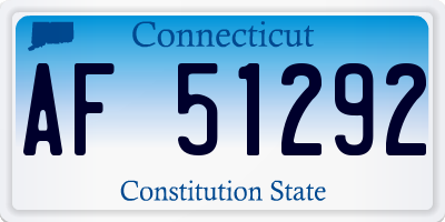 CT license plate AF51292