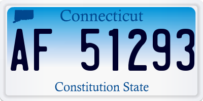 CT license plate AF51293