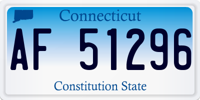 CT license plate AF51296