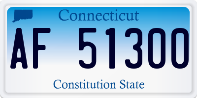 CT license plate AF51300