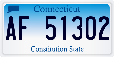 CT license plate AF51302