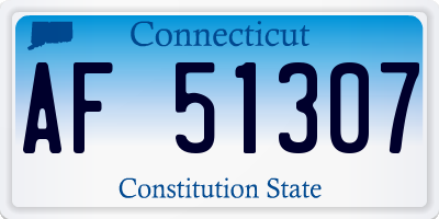 CT license plate AF51307