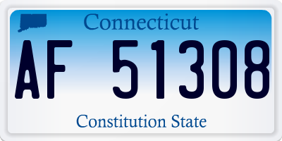 CT license plate AF51308