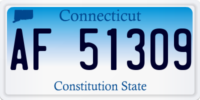 CT license plate AF51309