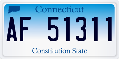 CT license plate AF51311
