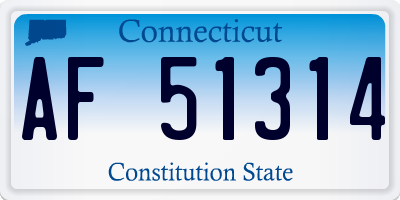 CT license plate AF51314