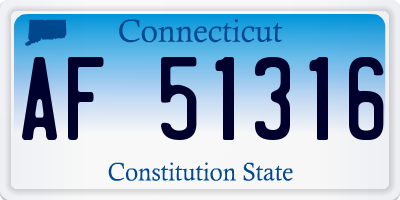 CT license plate AF51316