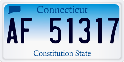 CT license plate AF51317