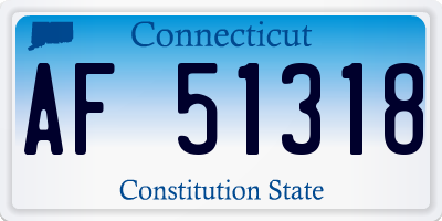 CT license plate AF51318