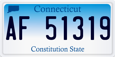 CT license plate AF51319