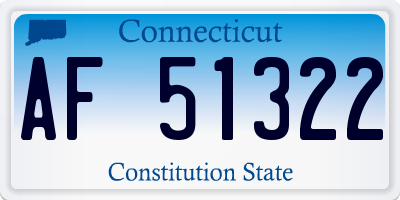 CT license plate AF51322