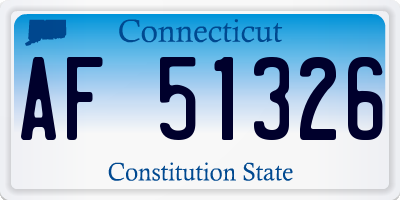 CT license plate AF51326