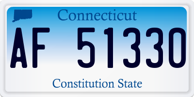 CT license plate AF51330