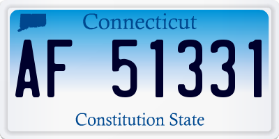 CT license plate AF51331