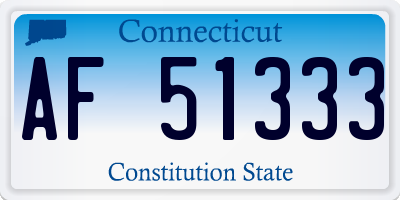CT license plate AF51333