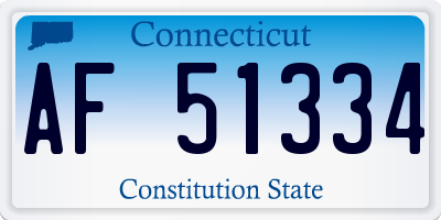 CT license plate AF51334