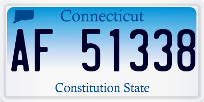 CT license plate AF51338