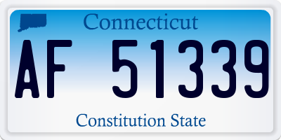 CT license plate AF51339