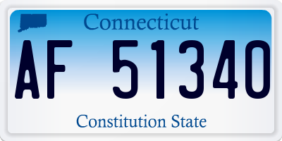 CT license plate AF51340