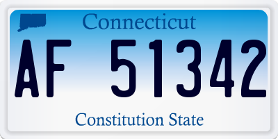 CT license plate AF51342