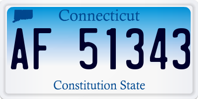 CT license plate AF51343