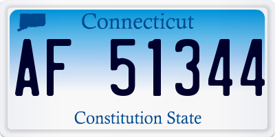 CT license plate AF51344