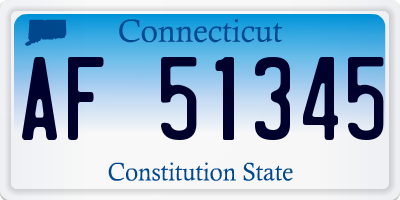 CT license plate AF51345