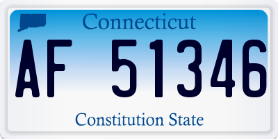 CT license plate AF51346