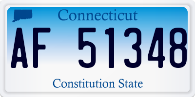 CT license plate AF51348