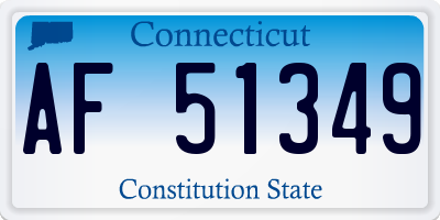 CT license plate AF51349