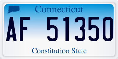 CT license plate AF51350