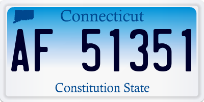 CT license plate AF51351