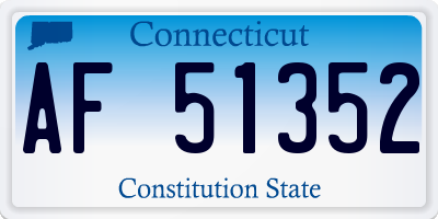 CT license plate AF51352