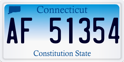 CT license plate AF51354