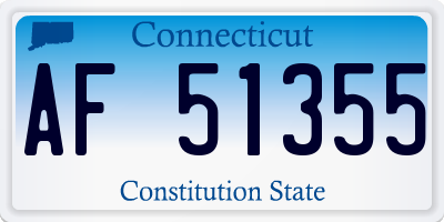CT license plate AF51355