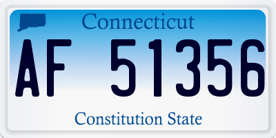 CT license plate AF51356