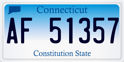CT license plate AF51357