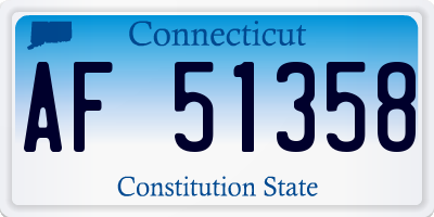 CT license plate AF51358